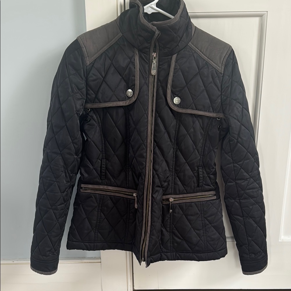 Vince Camuto Black Utility Jacket Quilted Design